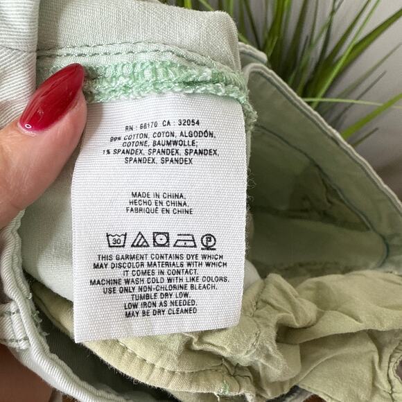 Anthropologie Pilcro Hyphen Distressed Chinos Size 25 Mint Mid Rise Relaxed Boho - Picture 10 of 11